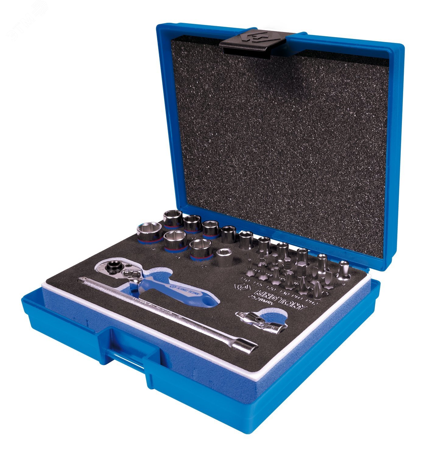 Изображение товара Набор торцевых головок с принадлежностями 1/4', шестигранные, 4-14 мм, 29 предметов (шт)