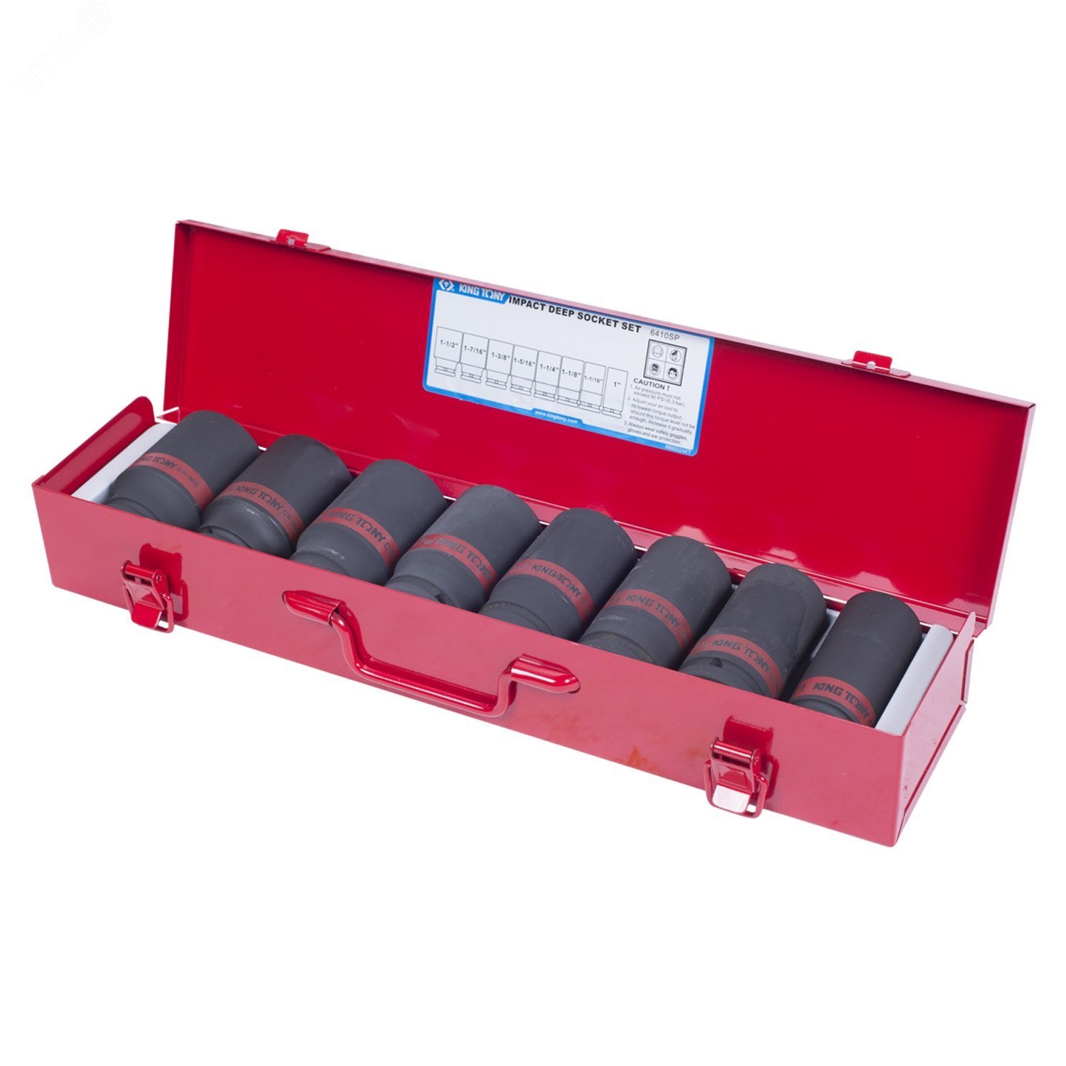 Изображение товара Набор ударных глубоких торцевых головок 3/4', шестигранные, 1'-1&1/2', 8 предметов (шт)