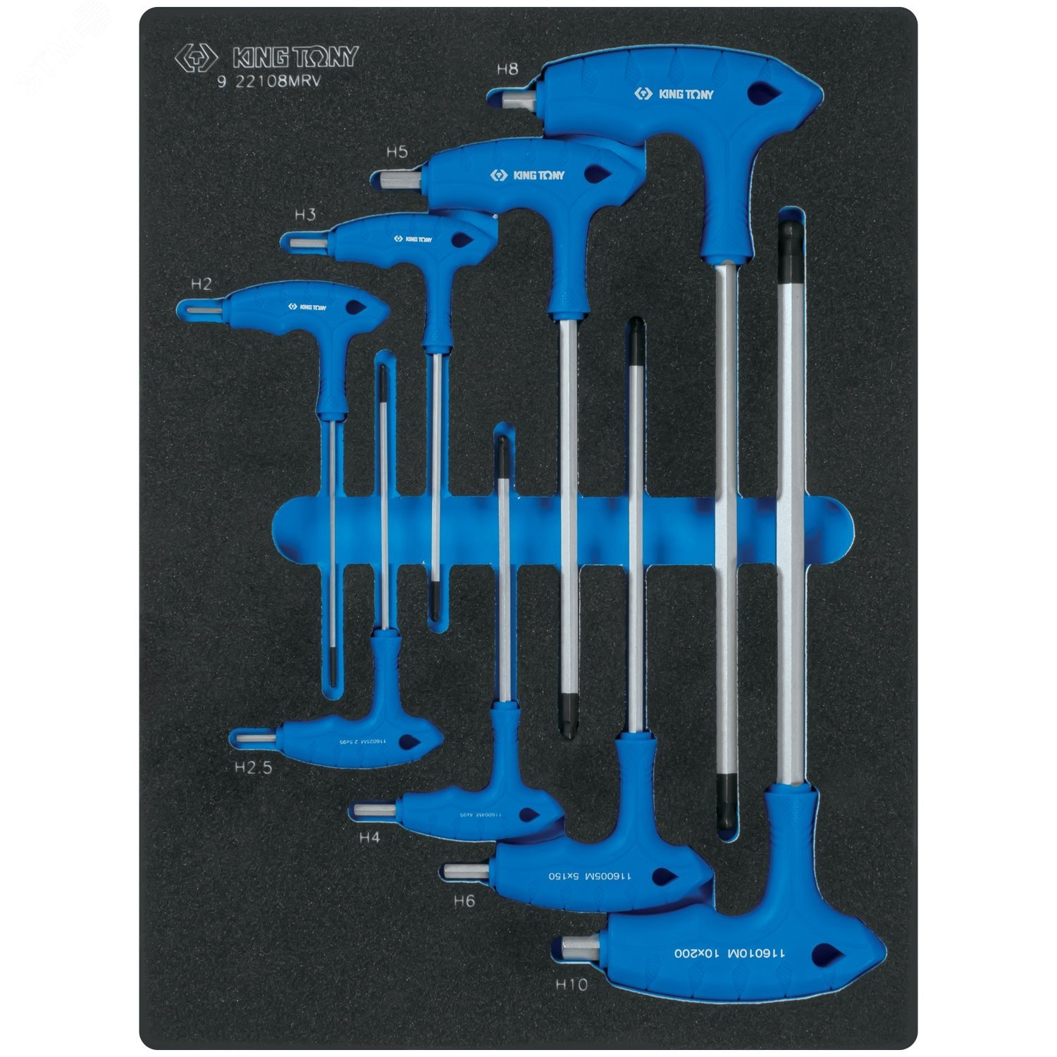 Изображение товара Набор шестигранников L-тип 8 предметов KING TONY с ложементом