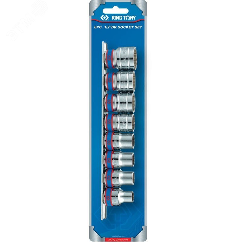 Изображение товара Набор торцевых головок 1/2 шестигранные 10-22 мм 8 предметов