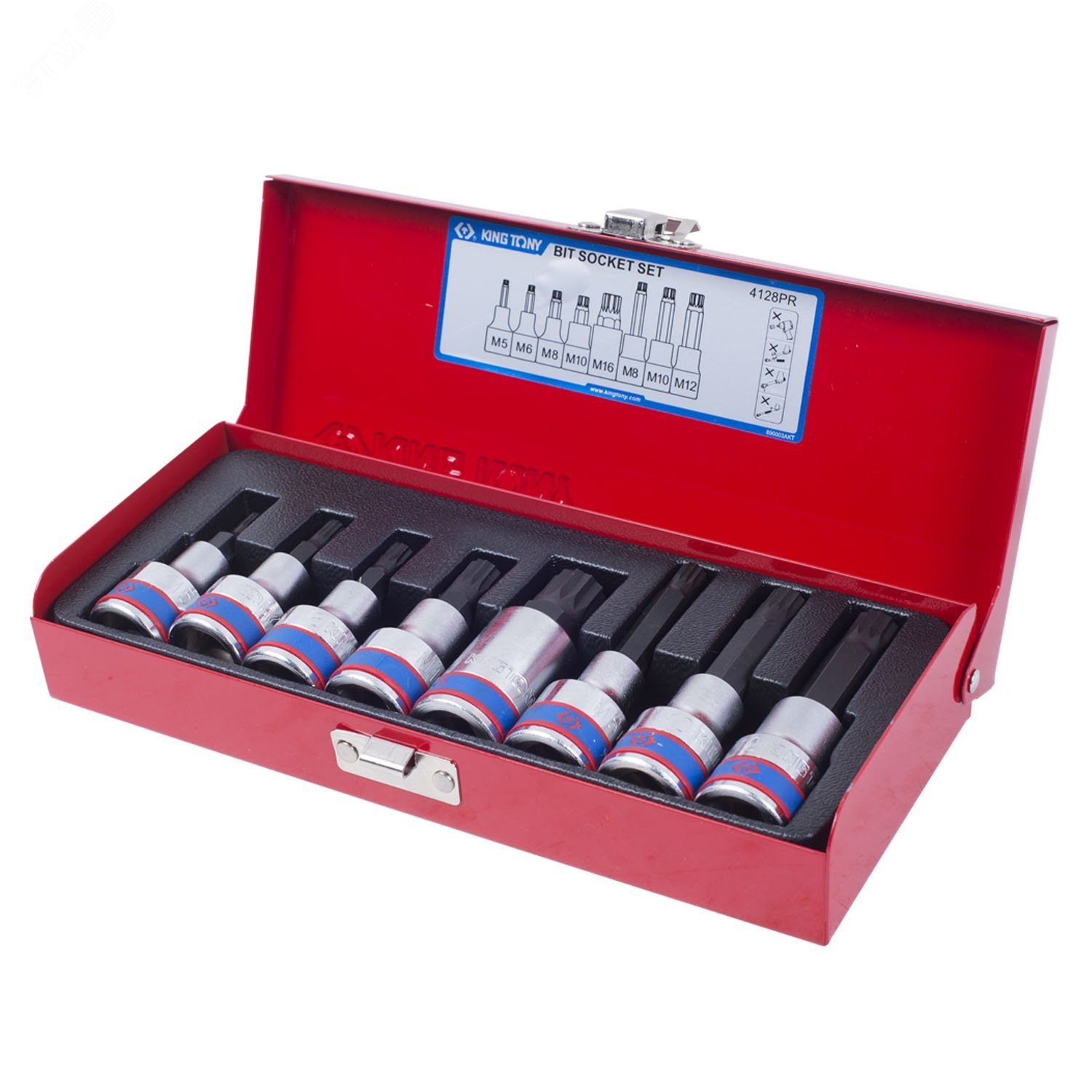 Изображение товара Набор торцевых насадок 1/2', SPLINE, M5-M16, L = 80 мм, 8 предметов (шт)