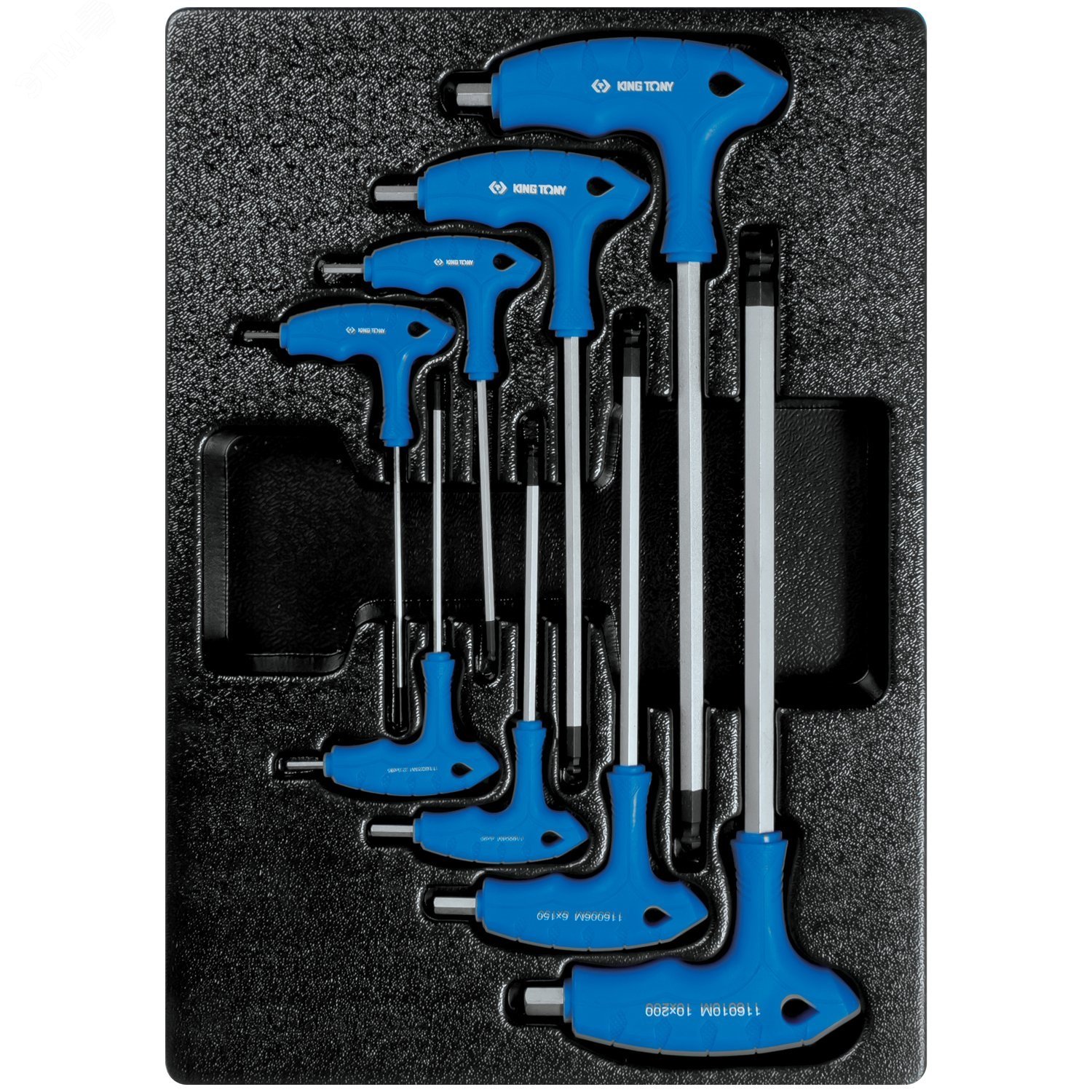 Изображение товара Набор L-образных ключей HEX KING TONY 8 предметов для профессиональной и домашней работы