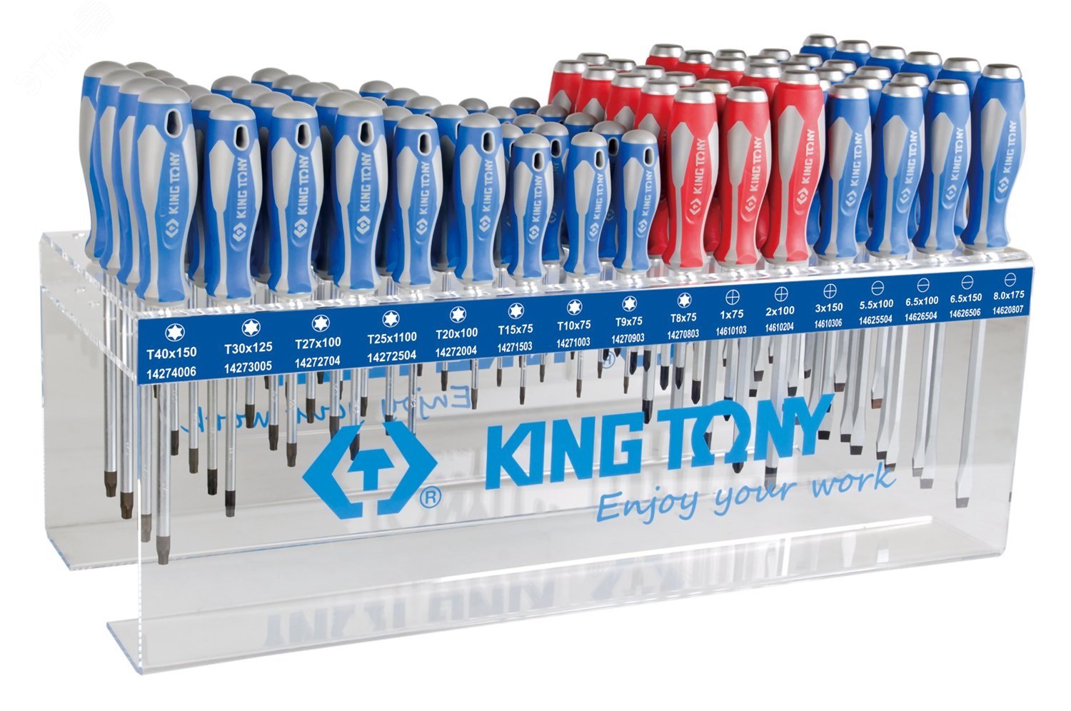 Изображение товара Стенд с силовыми отвертками и отвертками TORX 96 предметов King Tony