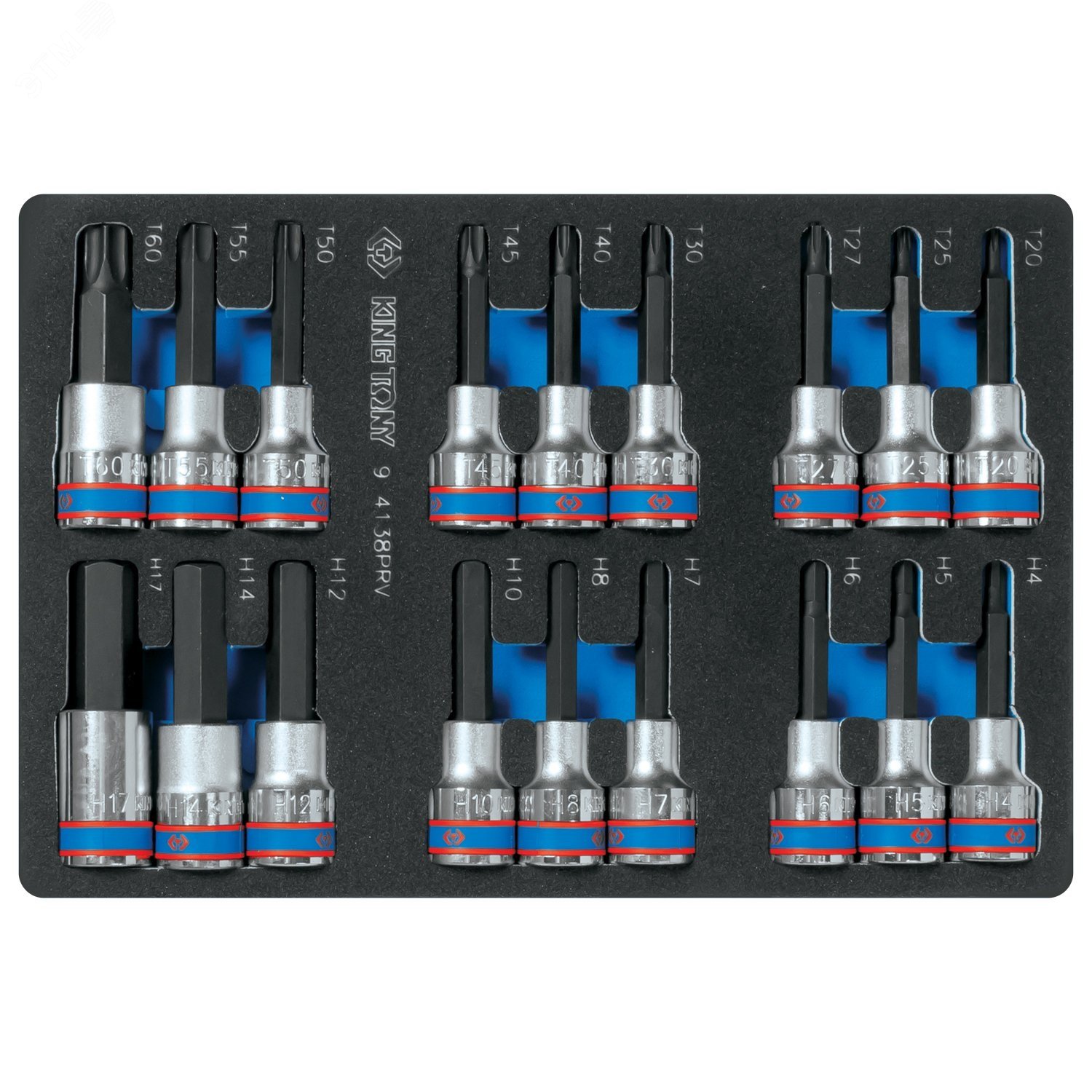 Изображение товара Набор торцевых насадок 1/2 TORX HEX L 80 мм 18 предметов