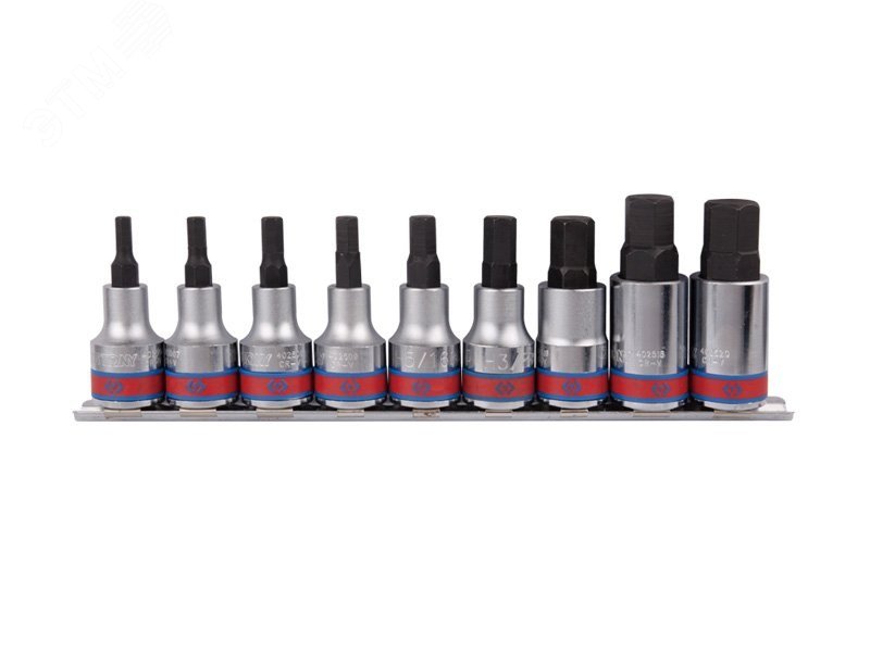 Изображение товара Набор торцевых насадок 1/2'' HEX 3/16'-5/8' 9 предметов