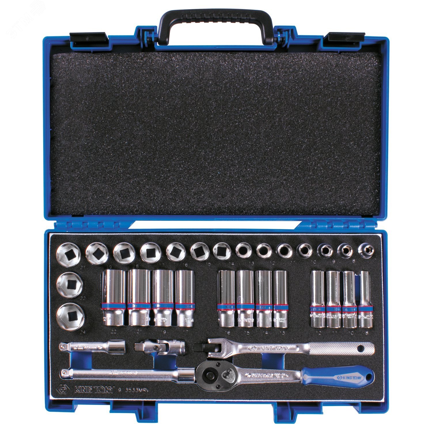 Изображение товара Набор торцевых головок 3/8 7-24 мм 33 предмета King Tony