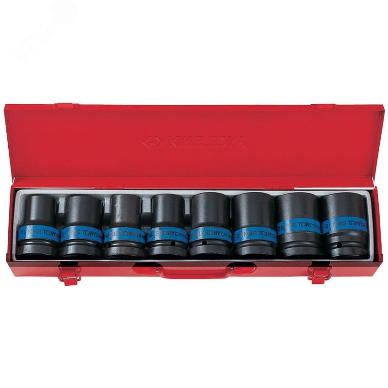 Изображение товара Набор ударных торцевых головок 1', шестигранные, тонкостенные, 17-41 мм, 8 предметов (шт)