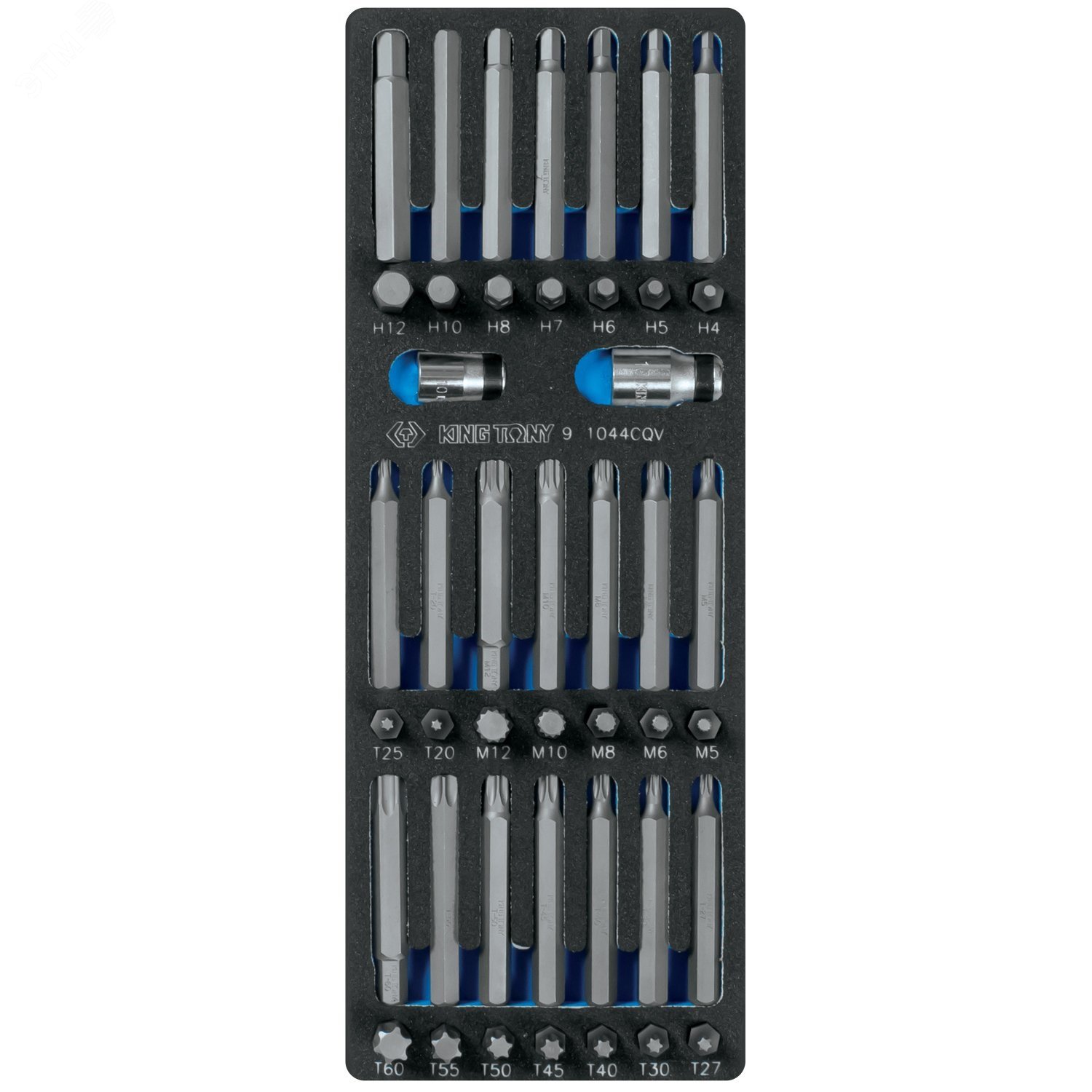 Изображение товара Набор вставок KING TONY 10 мм TORX SPLINE HEX 44 предмета