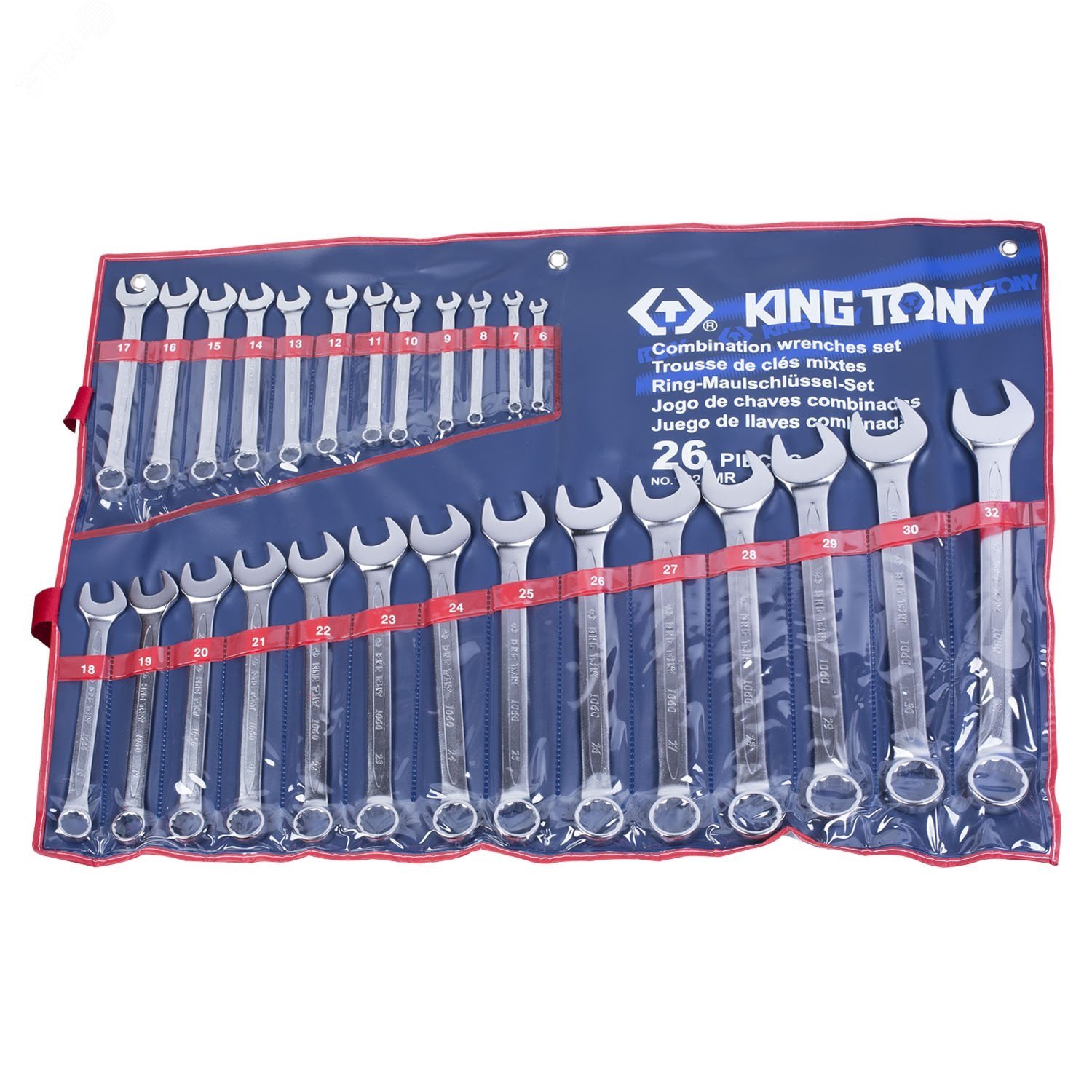 Изображение товара Набор ключей комбинированных 6-32 мм KING TONY 26 предметов профессиональный