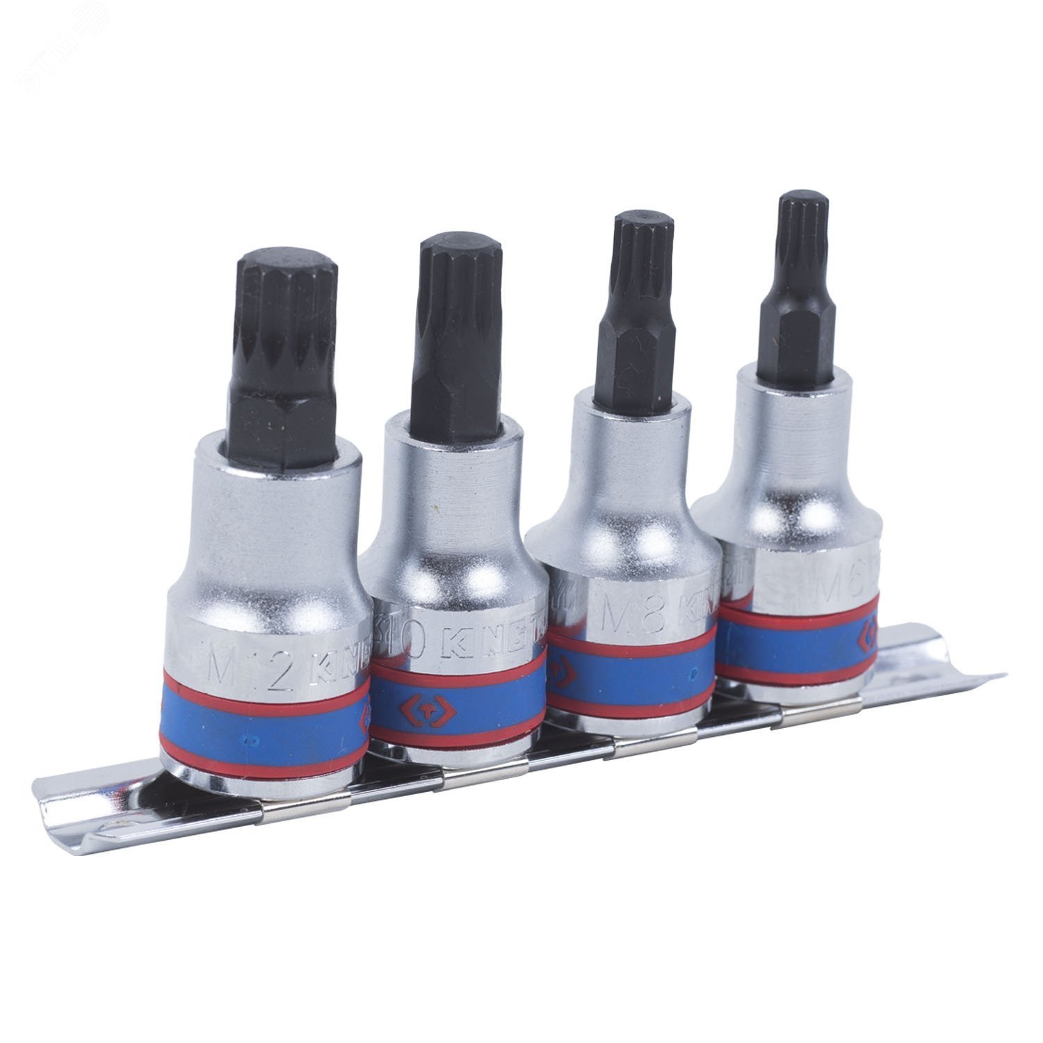 Изображение товара Набор торцевых насадок 1/2', SPLINE, М6-М12, L = 80 мм, 4 предмета (шт)