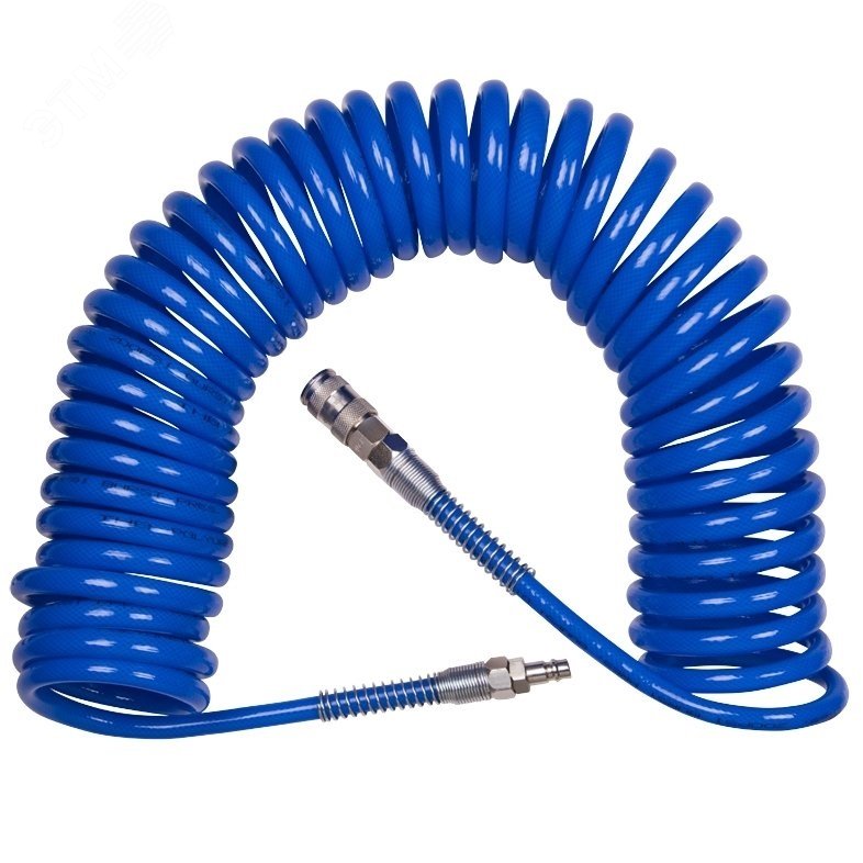 Изображение товара Пневматический спиральный шланг высокого давления 8х12 мм 10 м полиуретановый