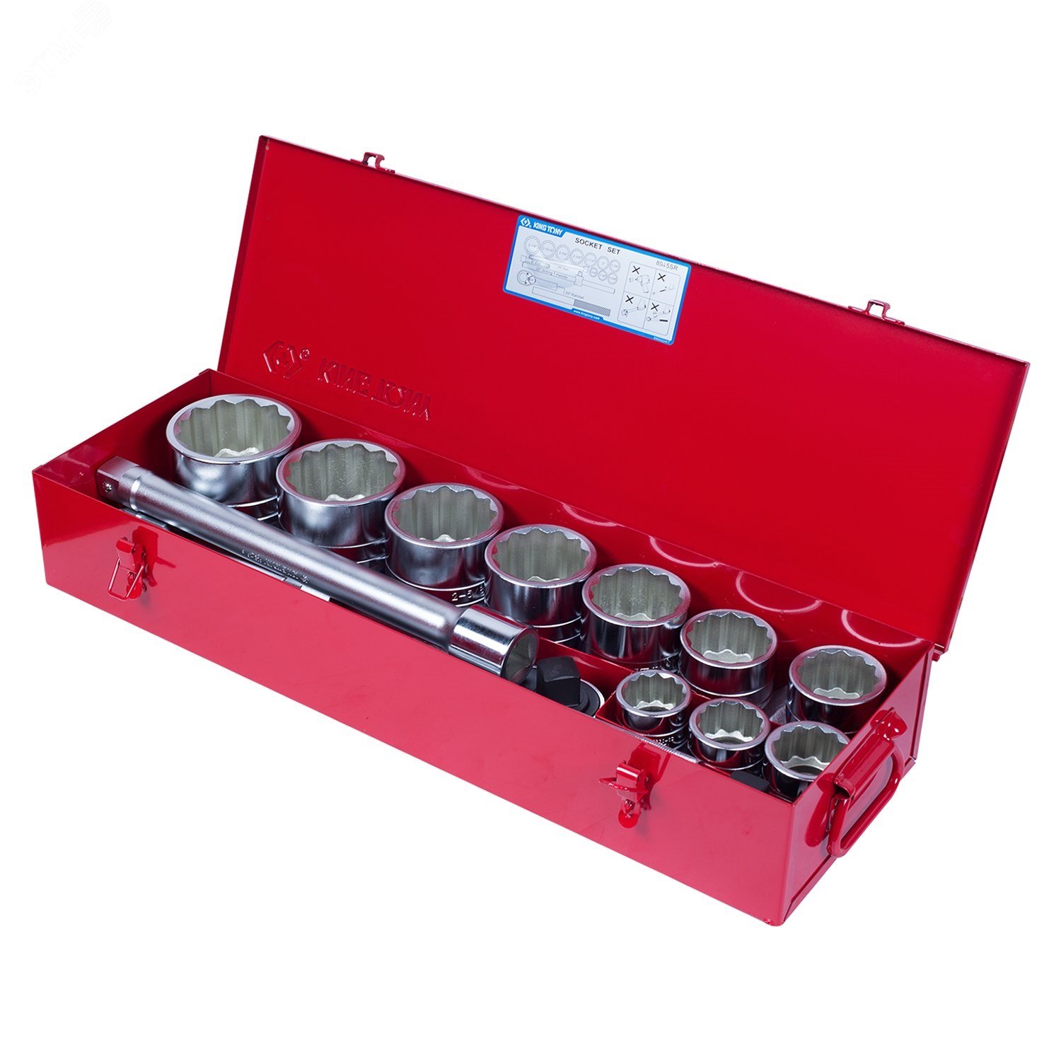 Изображение товара Набор торцевых головок с принадлежностями 1', двенадцатигранные, 36-80 мм, 14 предметов (шт)