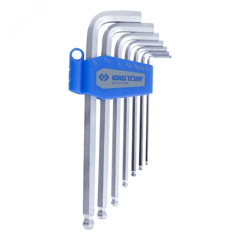 Изображение товара Набор Г-образных шестигранных ключей 3/32'-3/8' шаровые 7 шт