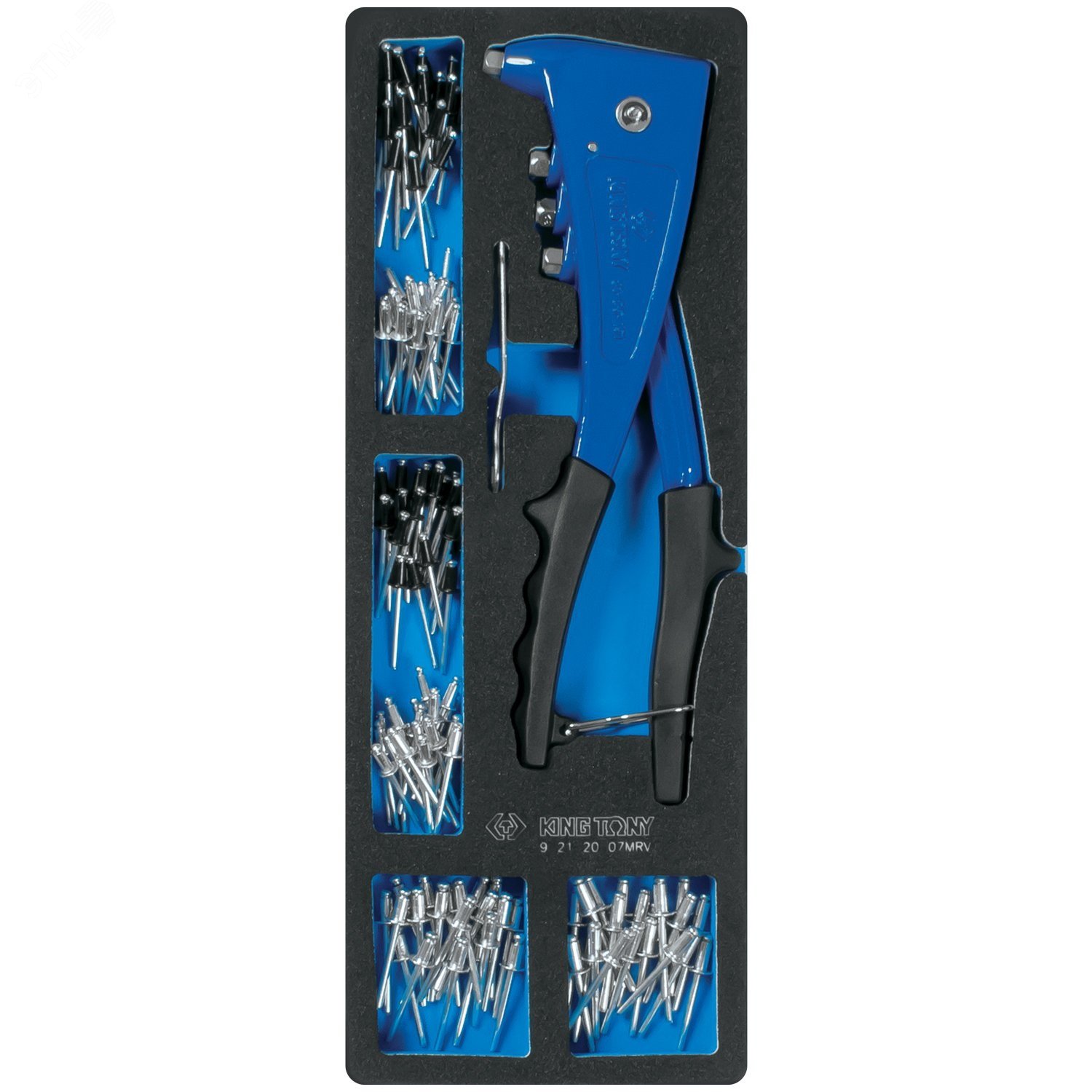 Изображение товара Заклепочник с набором заклепок, ложемент и 121 предмет для надежного соединения