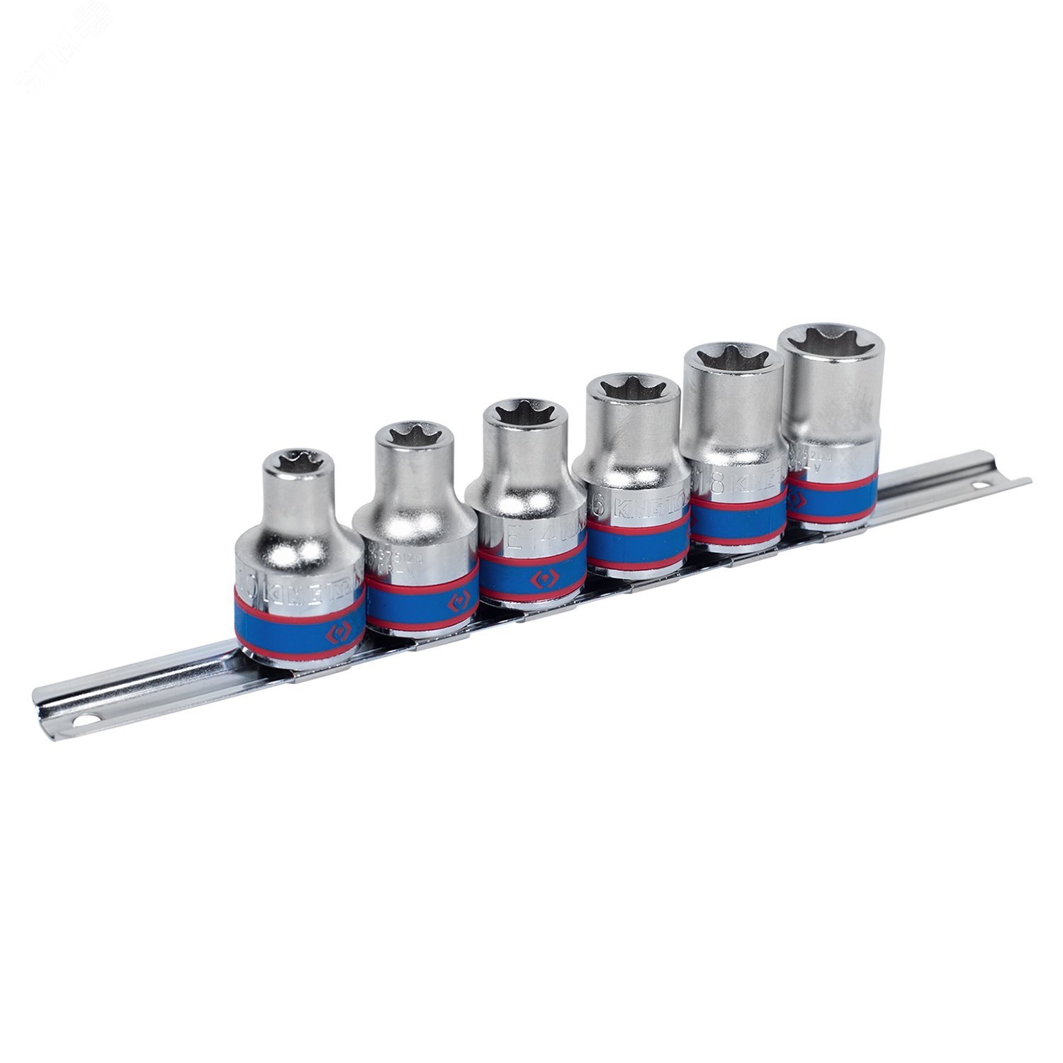 Изображение товара Набор торцевых головок TORX Е-стандарт 1/2' 6 предметов (E10-E20), King Tony