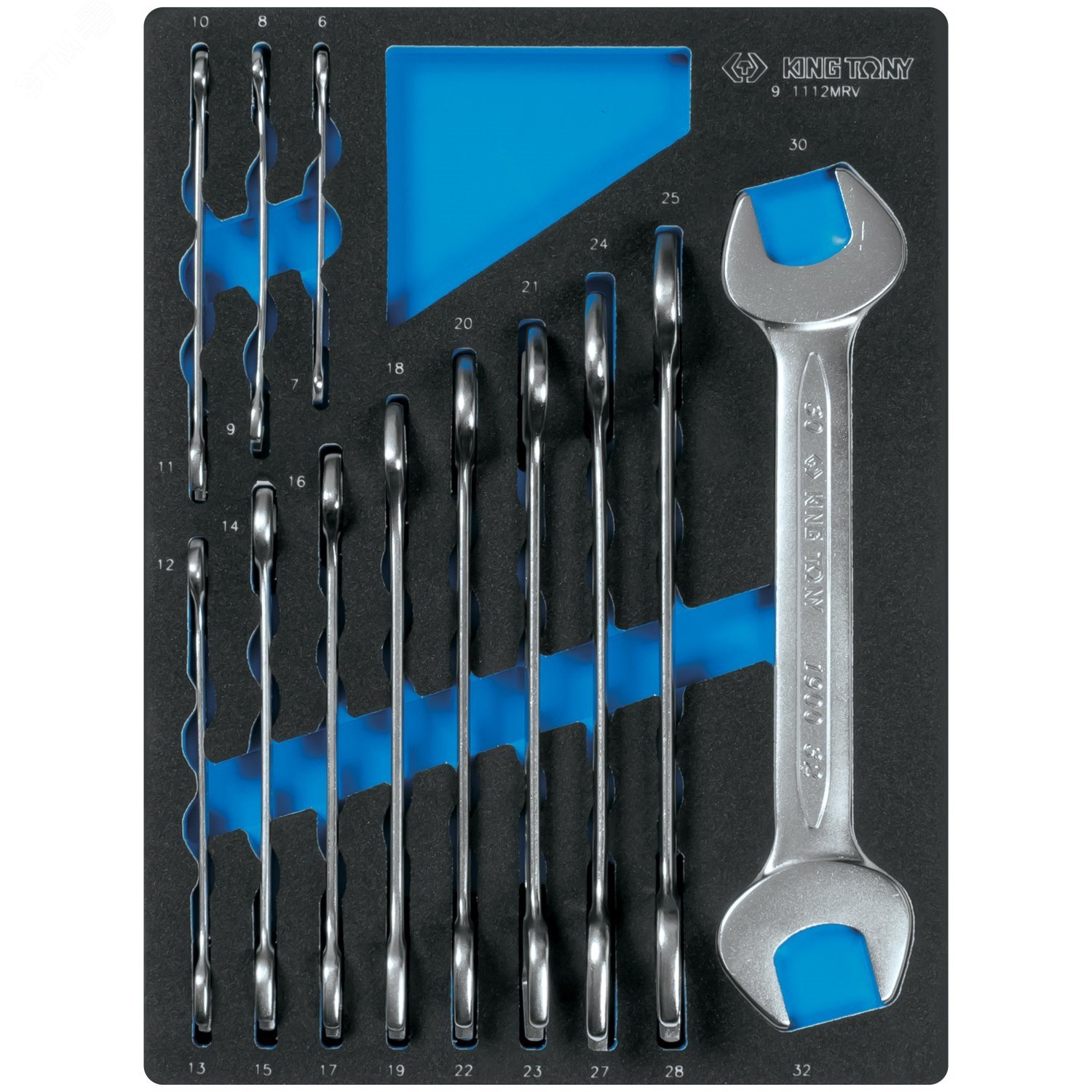 Изображение товара Набор рожковых ключей с ложементом 12 предметов King Tony