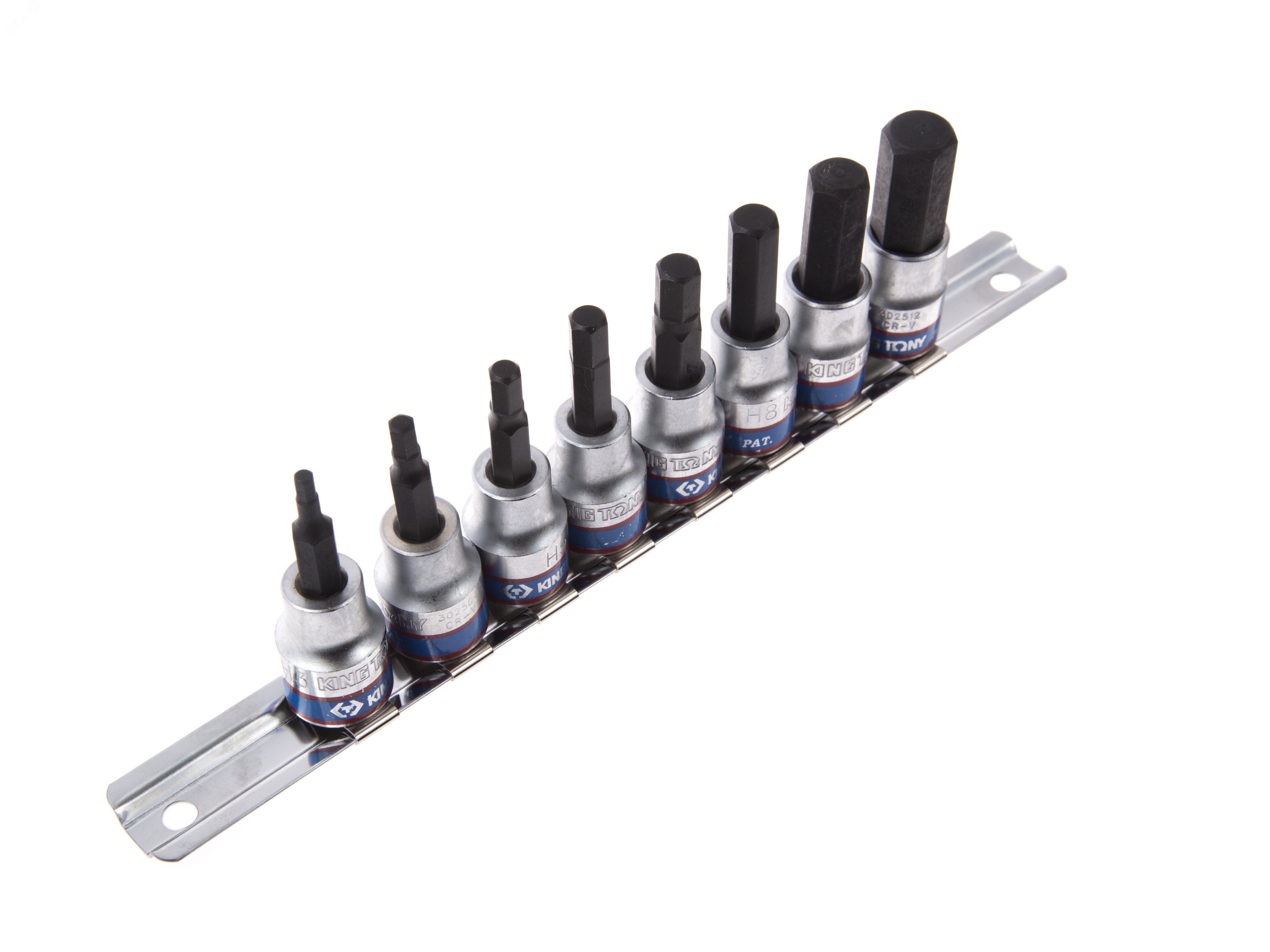 Изображение товара Набор торцевых насадок 3/8', HEX, 3-12 мм, L = 50 мм, 8 предметов (шт)