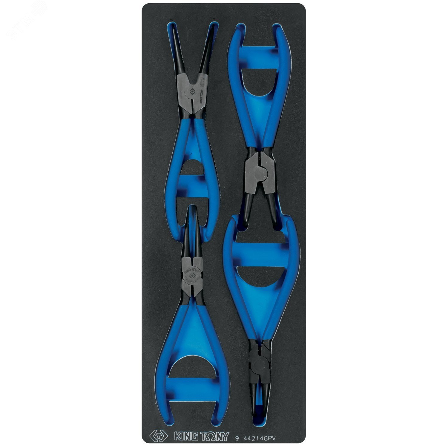 Изображение товара Набор съемников стопорных колец 4 шт. с ложементом для тележки