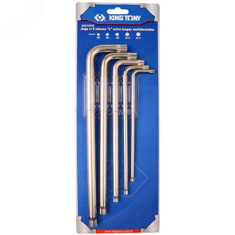Изображение товара Набор Г-образных ключей SPLINE M5-M12, 5 предметов, KING TONY