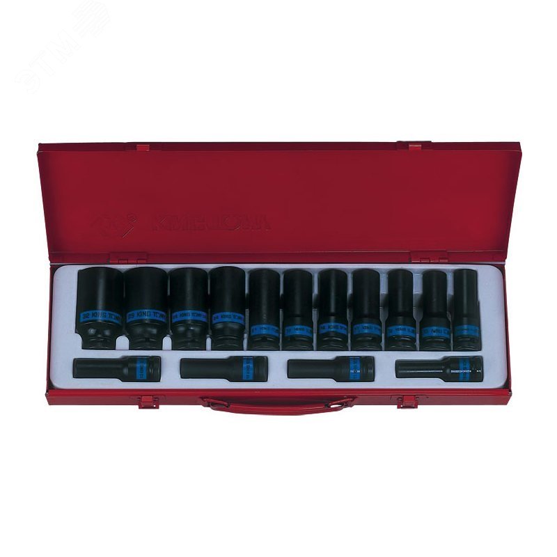 Изображение товара Набор ударных глубоких торцевых головок 1/2'' 15 предметов King Tony