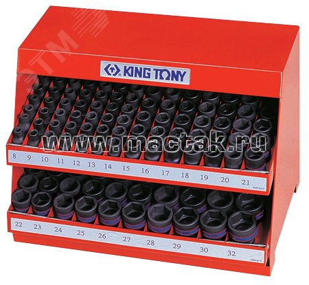 Изображение товара Стенд с ударными торцевыми головками 1/2', 8-32 мм, серия 4535М, 158 предметов (шт)