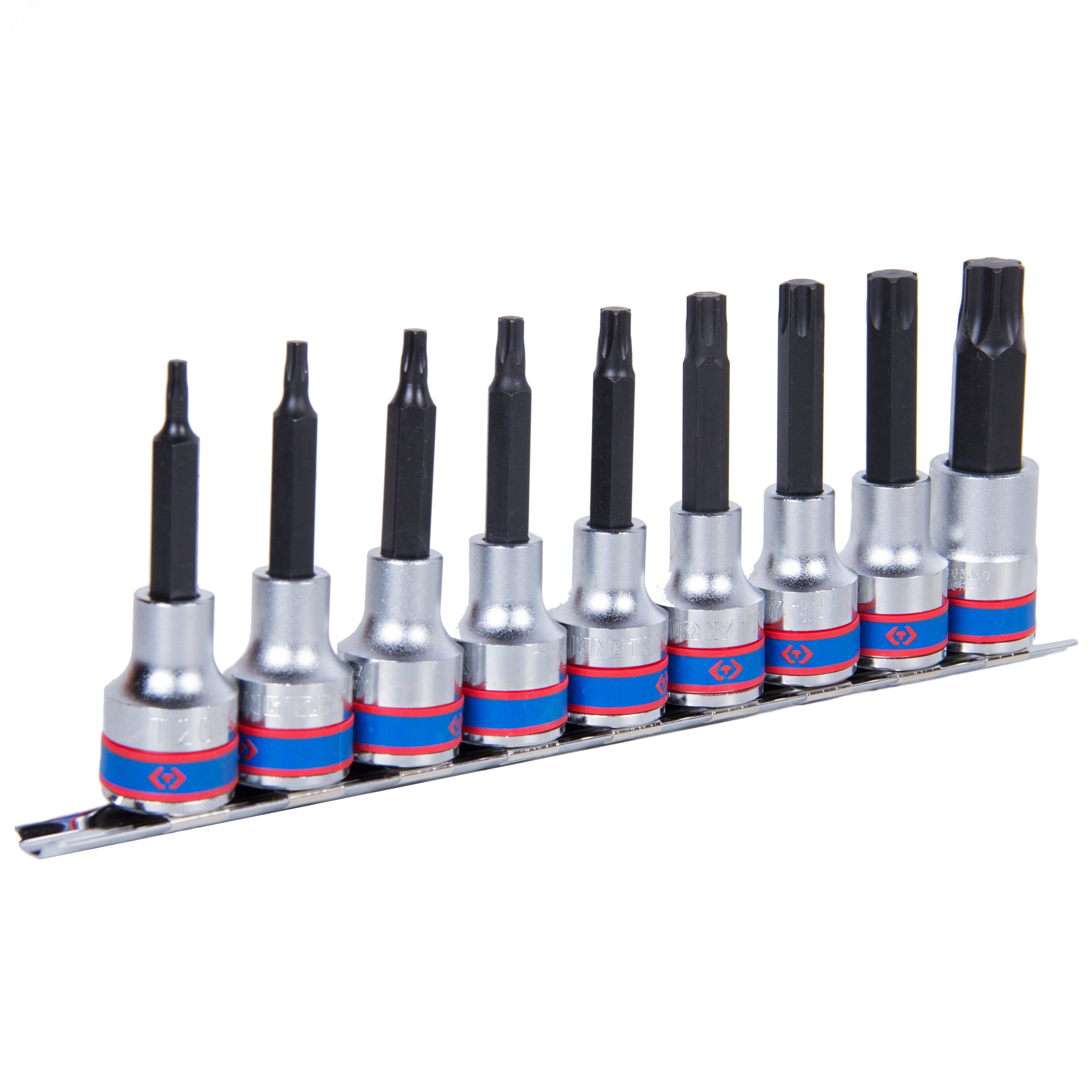 Изображение товара Набор торцевых насадок 1/2', TORX, Т20-Т60 мм, L = 80 мм, 9 предметов (шт)