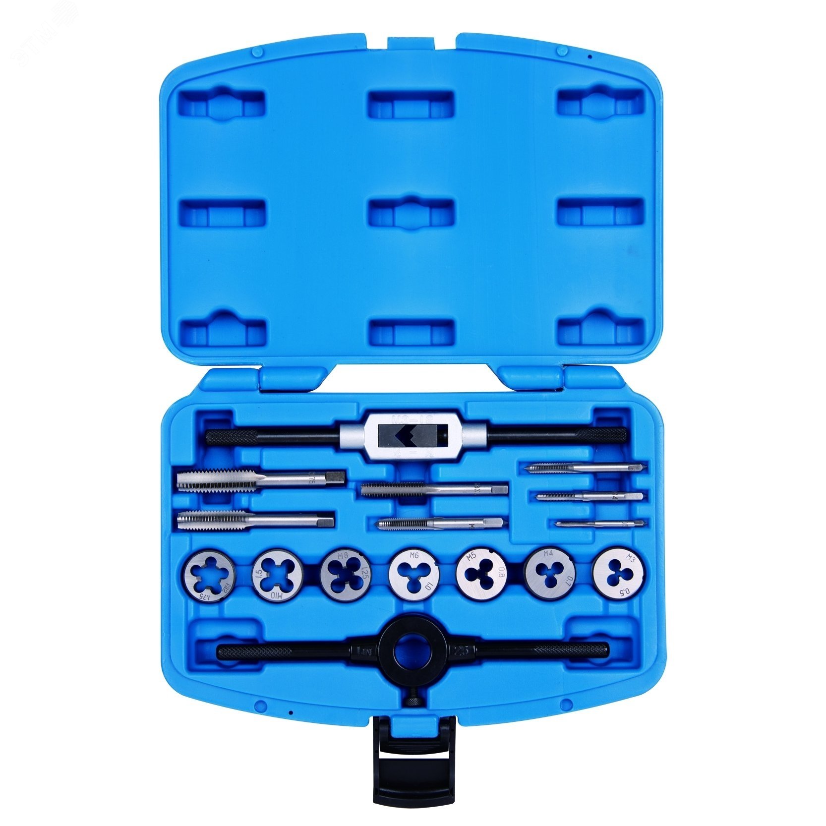 Изображение товара Набор метчиков и плашек SK5 M3-M12 16 предметов кейс профессиональный инструмент