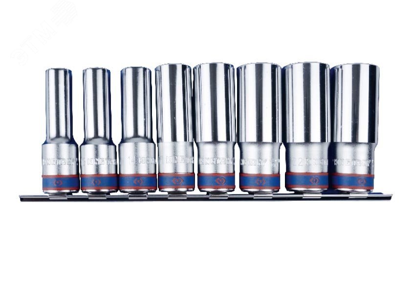 Изображение товара Набор глубоких торцевых головок 1/2', шестигранные, 12-24 мм, 8 предметов (шт)