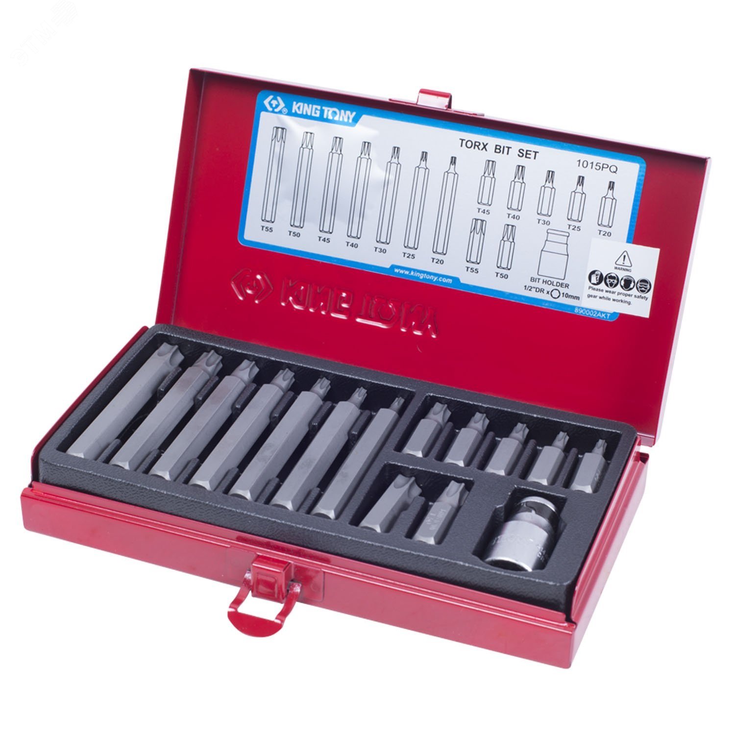 Изображение товара Набор вставок бит TORX T20-T55 15 предметов в алюминиевом кейсе