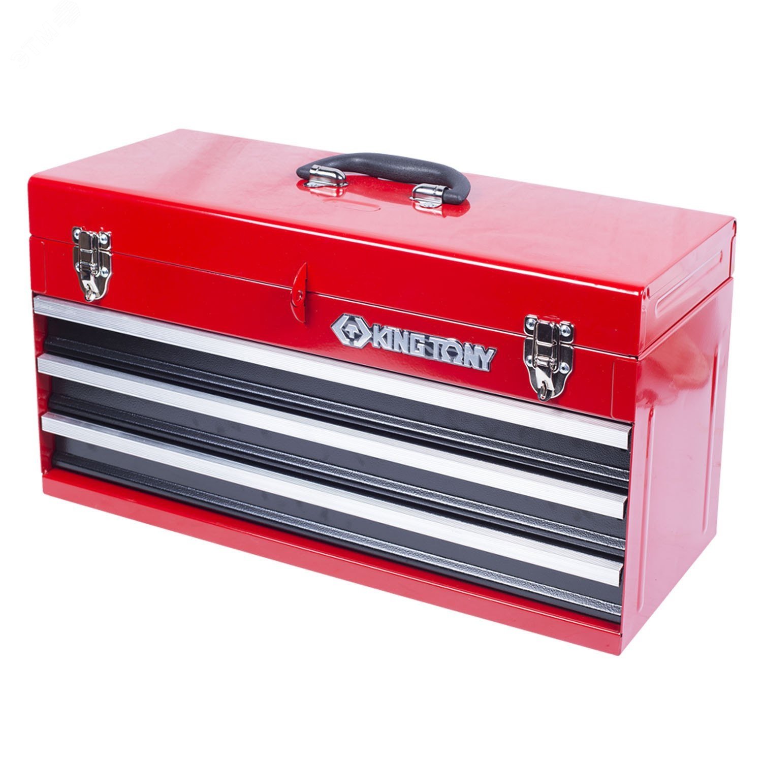 Изображение товара Ящик инструментальный 3 ящика и отсек красный для хранения инструментов