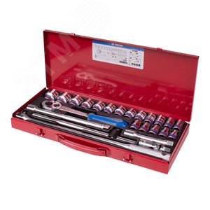 Изображение товара Набор торцевых головок с принадлежностями 1/2', двенадцатигранные, 10-32 мм, 24 предмета (шт)