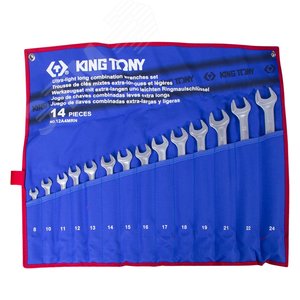 Изображение товара Набор комбинированных удлиненных ключей, 8-24 мм, чехол из теторона, 14 предметов (шт)