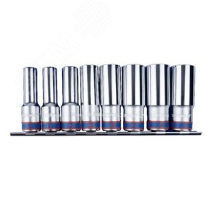 Изображение товара Набор глубоких торцевых головок 1/2', двенадцатигранные, 12-24 мм, 8 предметов (шт)