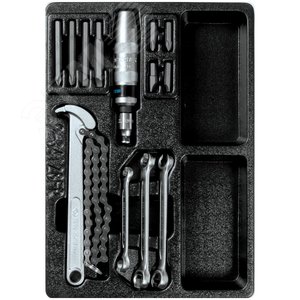 Изображение товара Набор разрезных ключей, ударная отвертка и съемник масляных фильтров, ложемент, 14 предмет (шт)