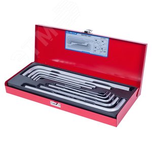 Изображение товара Набор Г-образных шестигранников 3-17 мм, кейс, 10 предметов (шт)