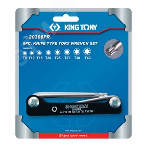 Изображение товара Набор Г-образных TORX, T9-T40, складные, 8 предметов (шт)