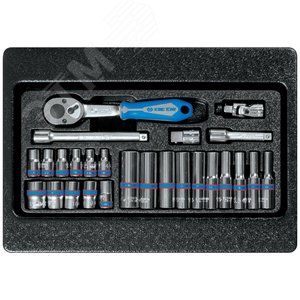 Изображение товара Набор торцевых головок 1/4' с принадлежностями, ложемент, 26 предметов (шт)