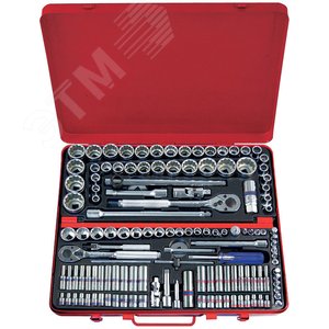 Изображение товара Набор торцевых головок с принадлежностями 1/4'&3/8'&1/2', двенадцатигранные, 4-32 мм, 5/32 (шт)