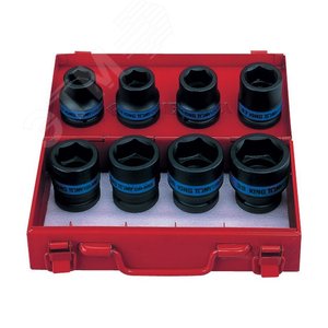 Изображение товара Набор ударных торцевых головок 3/4', шестигранные, 19-38 мм, 8 предметов (шт)