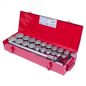 Изображение товара Набор торцевых головок с принадлежностями 3/4', двенадцатигранные, 22-50 мм, 1'-2', 24 пре (шт)