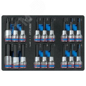 Изображение товара Набор торцевых насадок 1/2', TORX, HEX, L = 80 мм, ложемент, 18 предметов (шт)