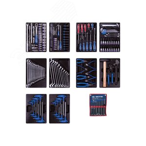 Изображение товара Набор инструментов для тележки, 10 ложементов, 173 предмета (шт)