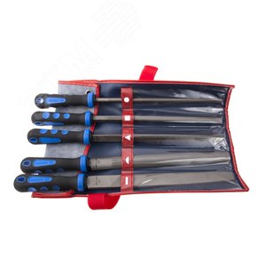 Изображение товара Набор напильников 250 мм, двухкомпонентные рукоятки, 5 предметов (шт)