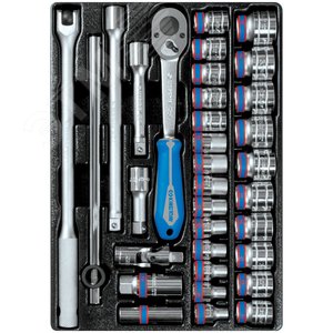 Изображение товара Набор торцевых головок 1/2' с принадлежностями, ложемент, 33 предмета (шт)