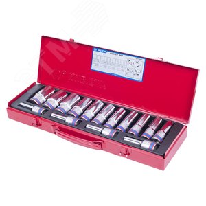 Изображение товара Набор глубоких торцевых головок 1/2', двенадцатигранные, 10-32 мм, 15 предметов (шт)