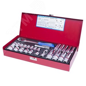 Изображение товара Набор торцевых головок с принадлежностями 3/8', двенадцатигранные, 1/4'-13/16', 26 предмет (шт)