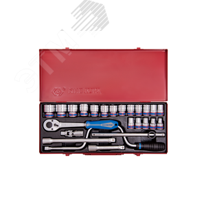 Изображение товара Набор торцевых головок с принадлежностями 1/2', шестигранные, 10-32 мм, 24 предмета (шт)