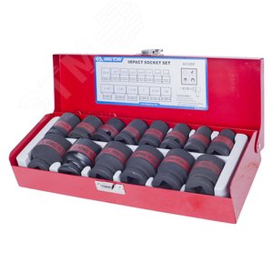 Изображение товара Набор ударных торцевых головок 1/2', шестигранные, 3/8'-1&1/4', 14 предметов (шт)