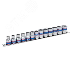 Изображение товара Набор торцевых головок 3/8', двенадцатигранные, 7-19 мм, 13 предметов (шт)