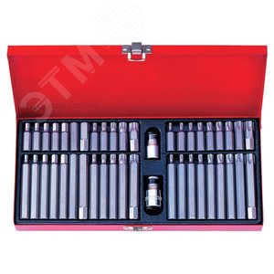 Изображение товара Набор вставок (бит) 10 мм, TORX, SPLINE, HEX, 44 предмета (шт)